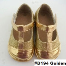 Golden T Strap Baby Mädchen Schuhe Baby Mode Kleid Schuhe